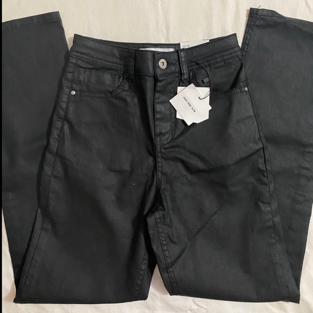 NWT Zara leather coated pant
